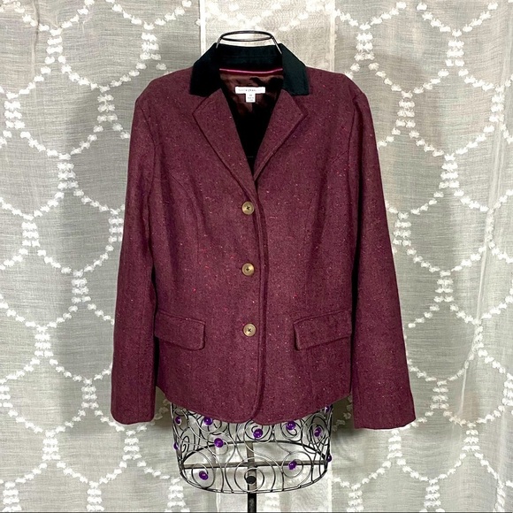 Burgundy Isaac Mizrahi jacket size 10 - Picture 1 of 16